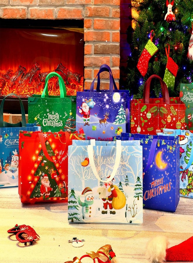 Macarrie 36 Pcs Christmas Gift Bag Large Holiday Tote Bags Reusable Christmas Shopping Totes with Handles Grocery Gift Wraps for Holiday Xmas Party Favors, 12.6'' x 9.84'' x 6.69'', 18 Styles - Image 4